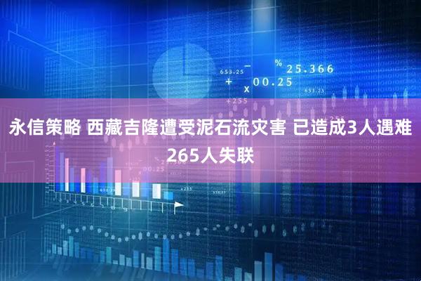 永信策略 西藏吉隆遭受泥石流灾害 已造成3人遇难265人失联